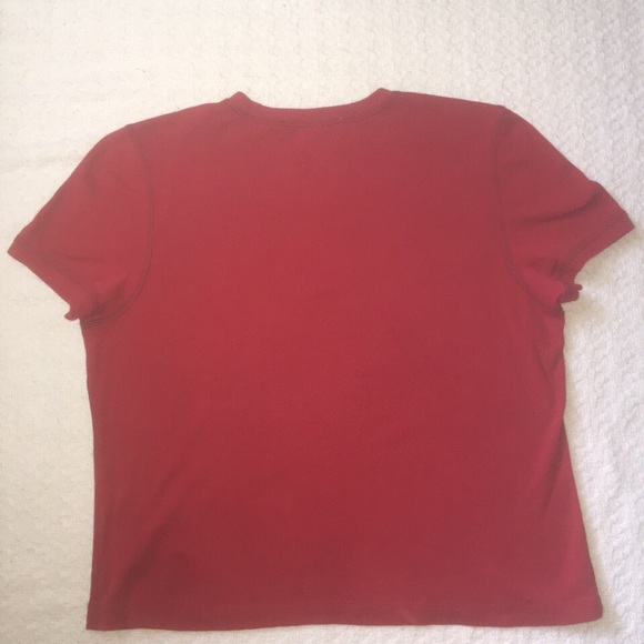 Red T-shirt with Black Stitching - Picture 3 of 4
